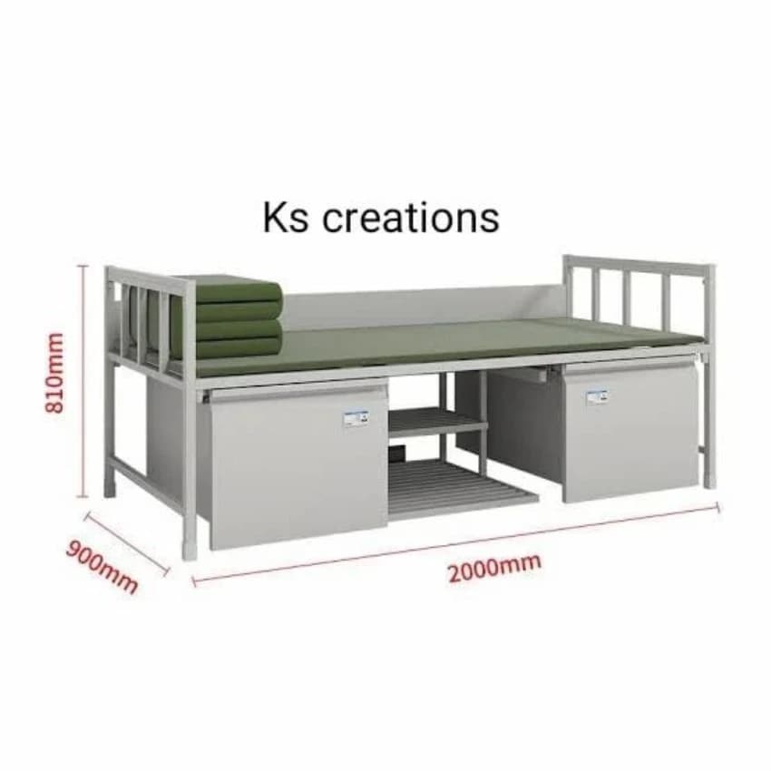 Metal Single Bed With Storage