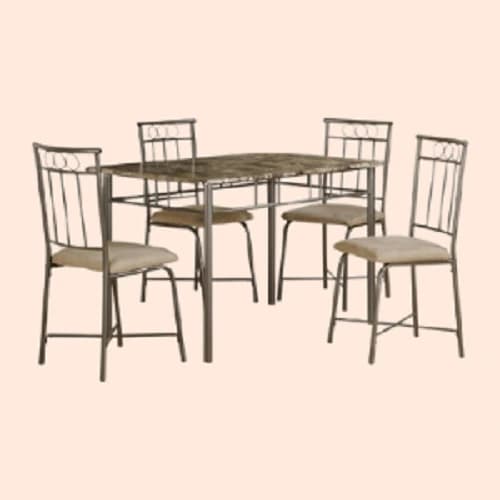 Rectangular Wooden Dining Table Set 4 Seater