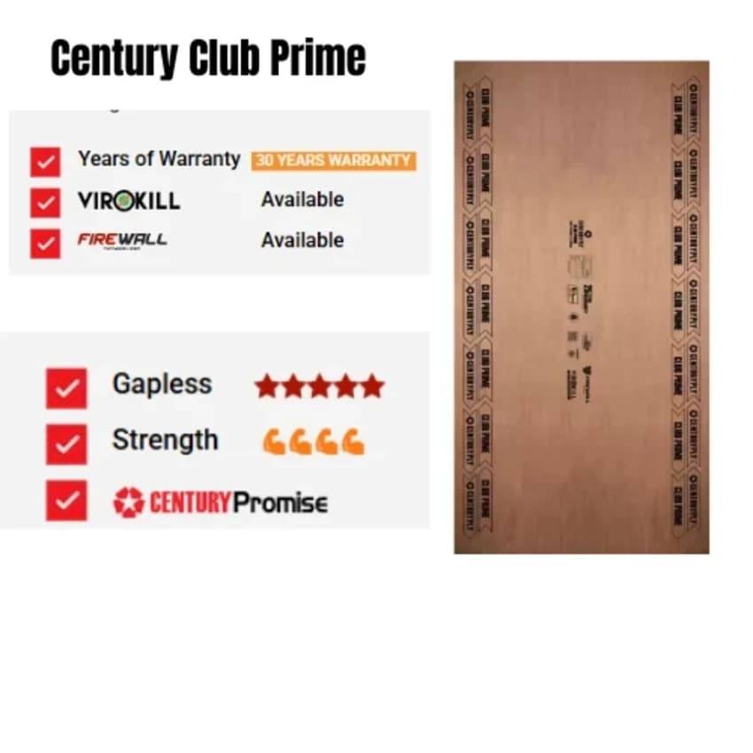 18 mm Centuryply Club Prime Plywood, 8x4