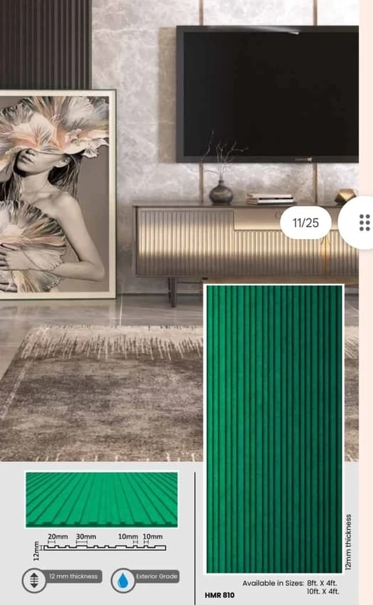 Mdf Fluted Wall Panel, 12 mm