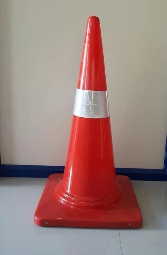 Red PVC Road Safety Cone, 12 inch