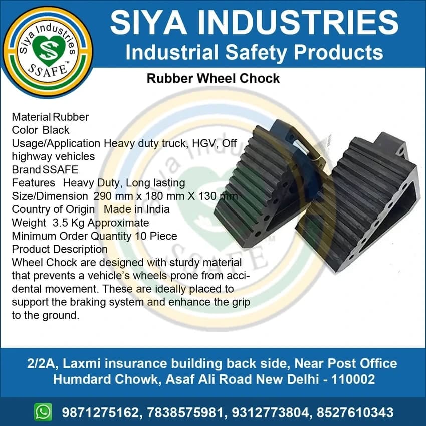 Black Rubber Wheel Chock