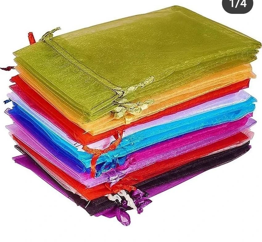 Net Fabric Drawstring Pouch