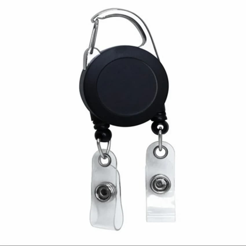 Plastic Blue Retractable Badge Clip, Size: Small