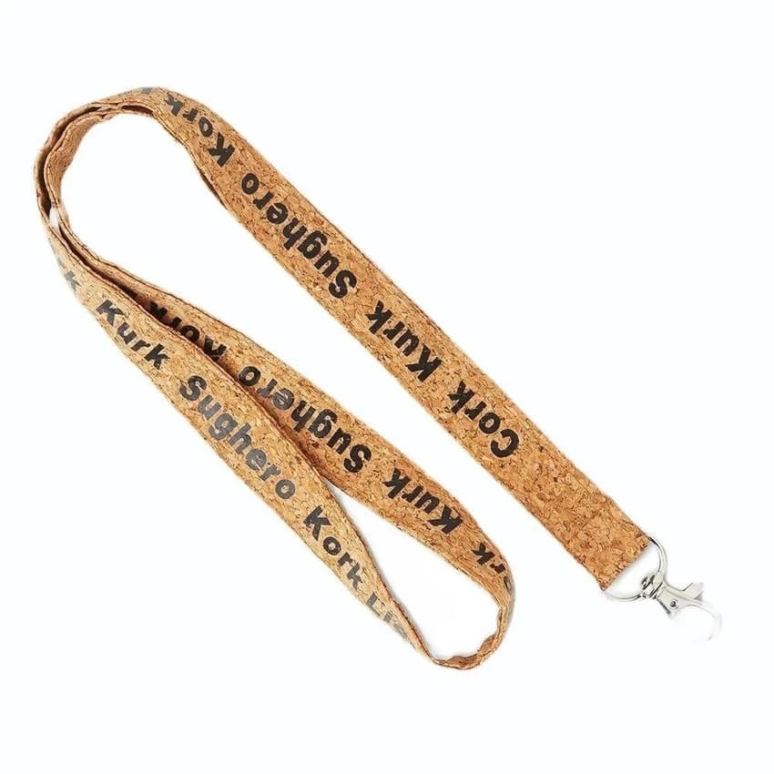 Brown Printed Custom Cork Lanyards