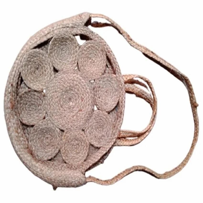 Natural Long Handle Braided Jute Hand Bag
