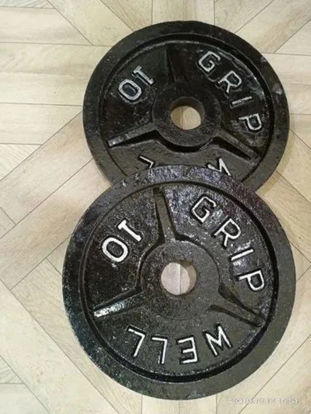 Bodytech Black Cast Iron Weight Plates Olympic Challenge For Gym, Weight: 10 Kg