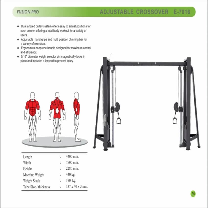 Gym Use Adjustable Crossover Machine, Number Of Stations: 1, Model Name/Number: A3017
