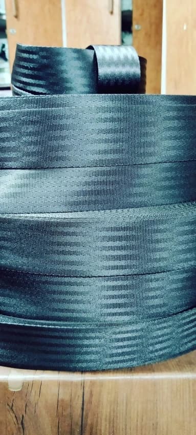 Black Polyester Car Seat Belt Webbing