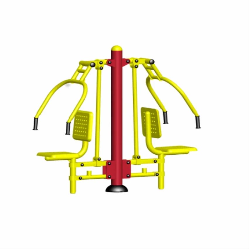 Red and Yellow Stainless Steel Seated Chest Press