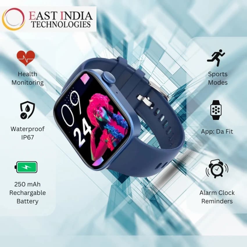 Blue Android Smartwatch, For Personal Use, 50 Grams