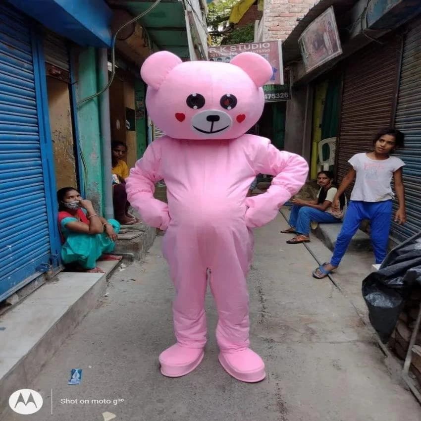 Pink Plain Animals Mascot Costumes