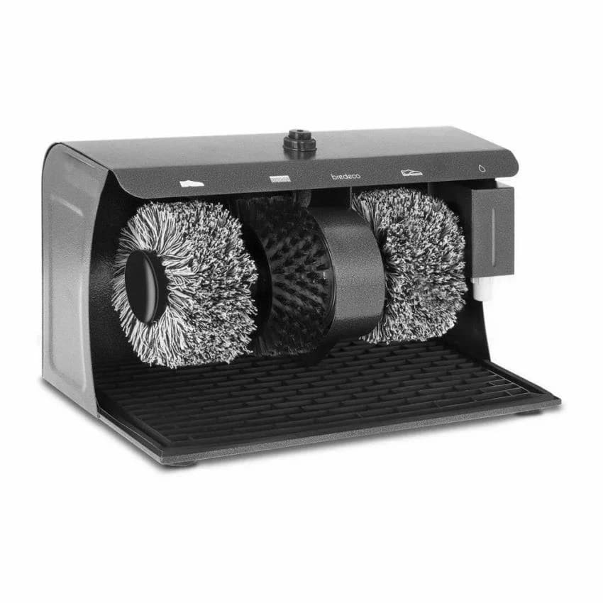 Stainless Steel and Plastic Black Automatic Shoe Shine Machine, For Hotel