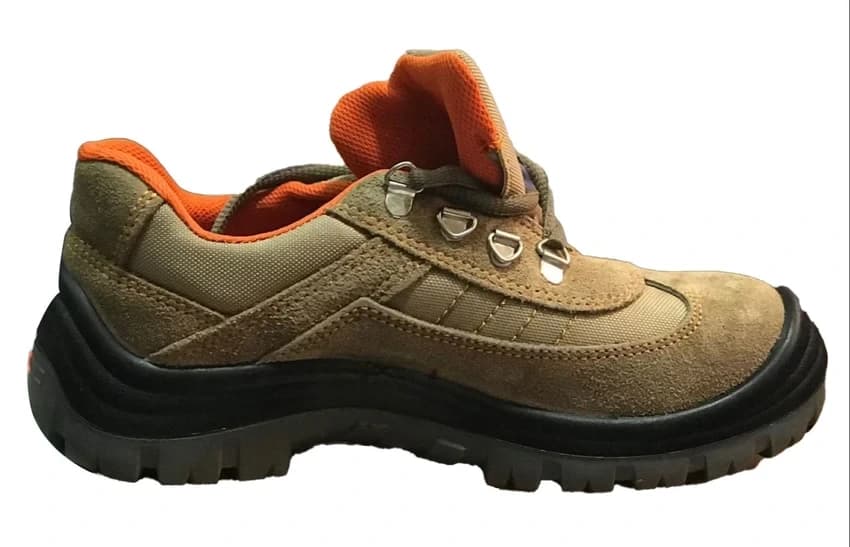 Beige Leather Safety Shoes