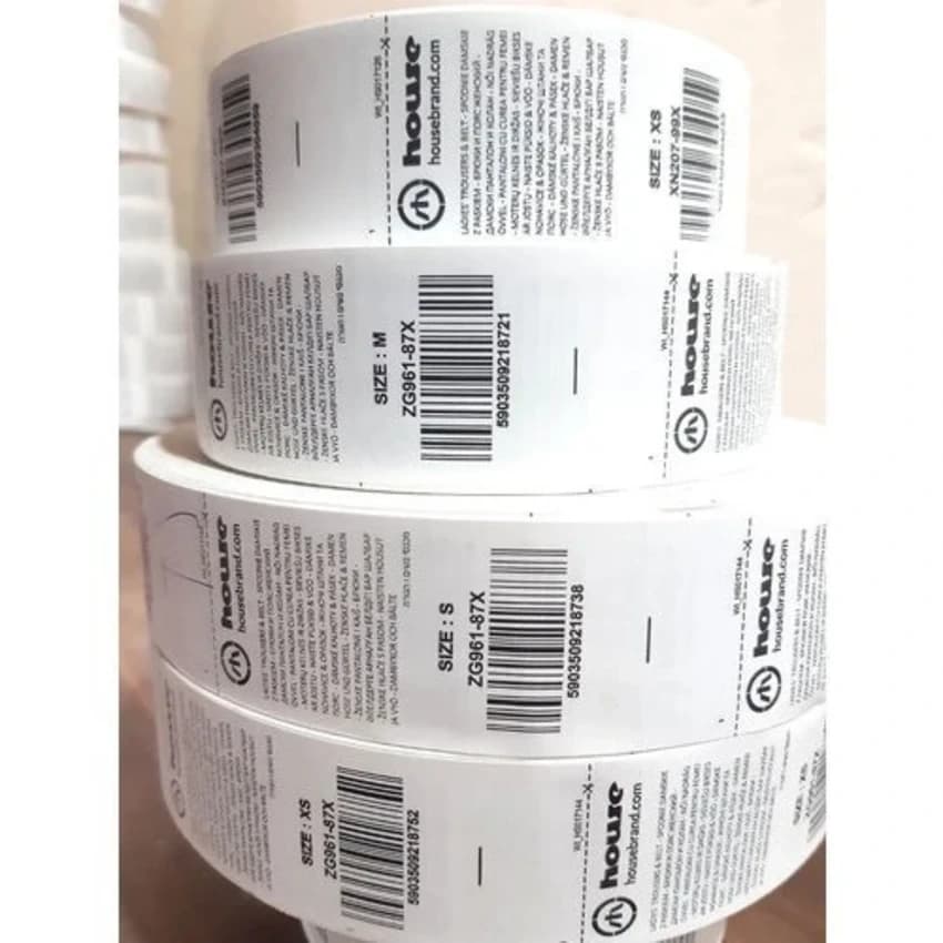 Taffeta White Printed Barcode Label, For Industrial, Size: 1.25 Inch