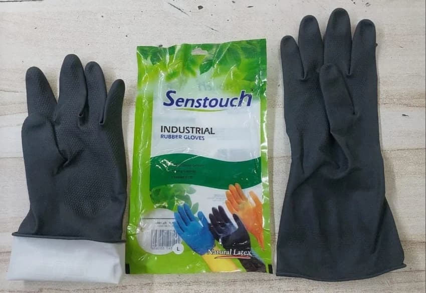 Orange Sentouch Rubber Hand Gloves, For Industrial