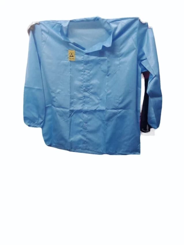Polyester Blue,White Tesova Button Type ESD Apron, For Laboratory