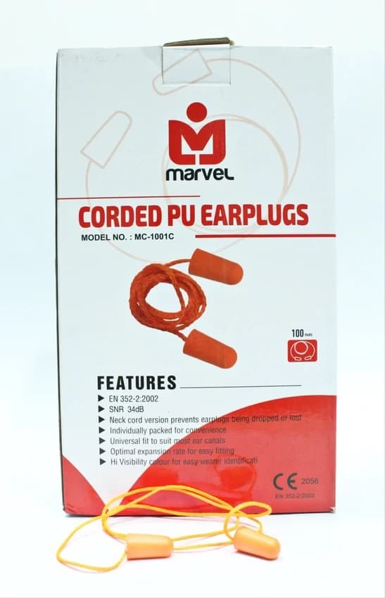 Orange Marble MC-1001C Corded PU Ear Plug, For Construction