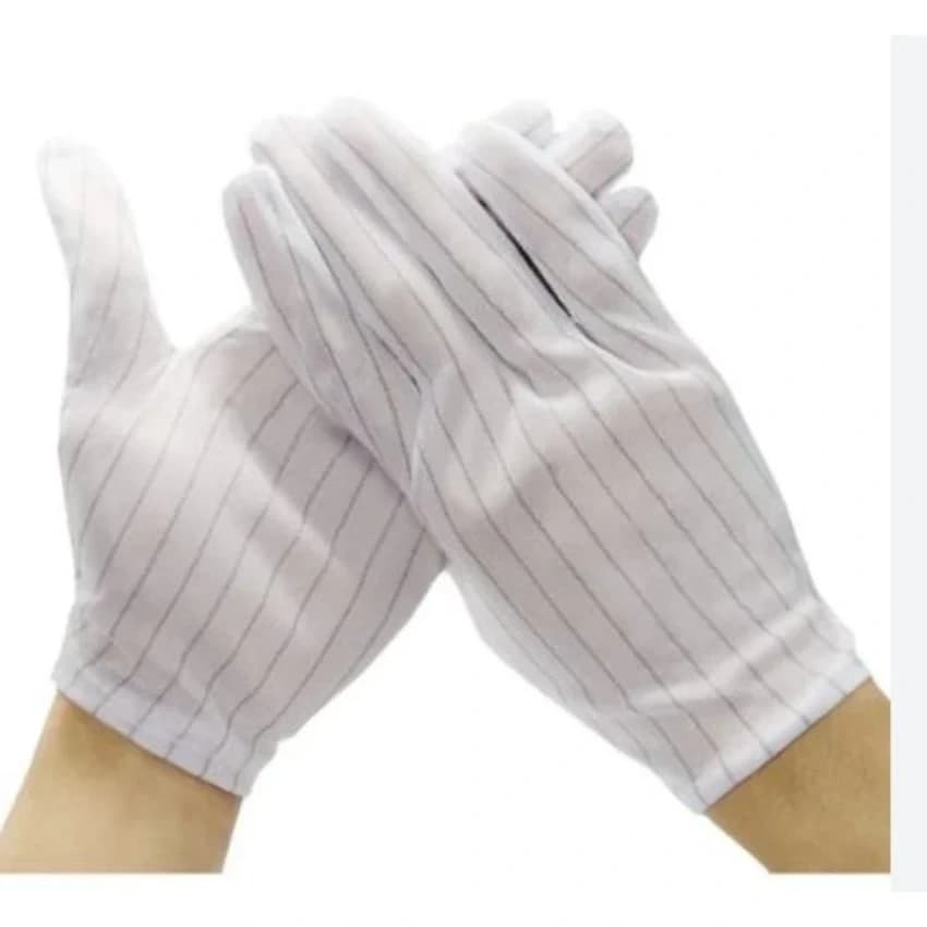 White Hosiery ESD Both Side Linegloves, For Household, Size: Medium