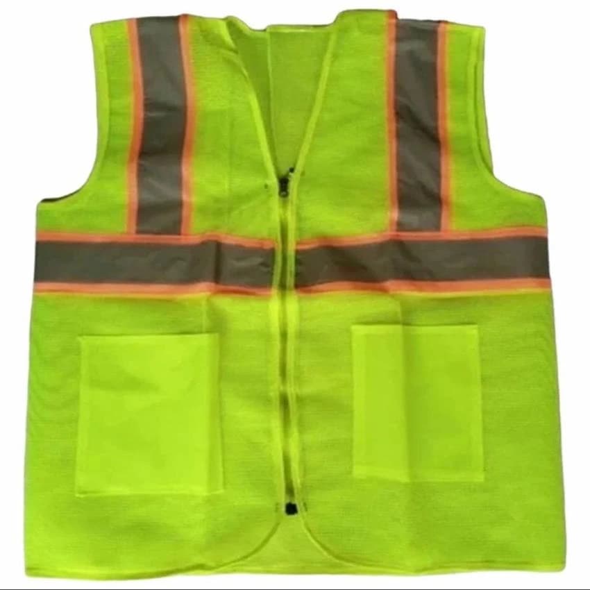 Neon Green Nylon Reflective Safety Vest, For Construction, Size: M