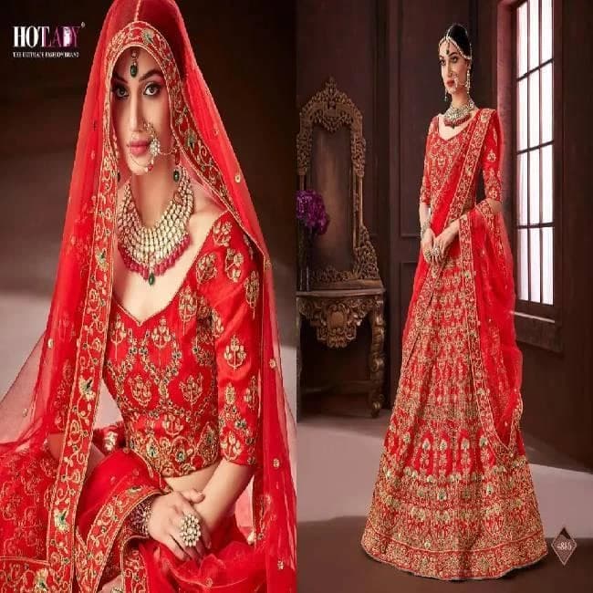 Moksha By Hot Lady 4881 Series Fancy Designer Bridal Party Wear Lehenga Cholli