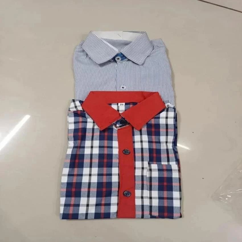 Boys Cotton Check School Uniform Shirt, Size: Medium