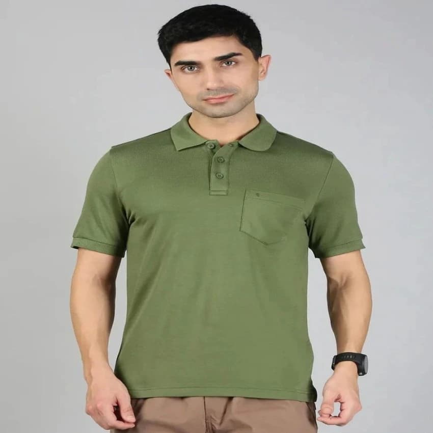 Plain Men Cotton Rich Smart Fit Expert Polo T-Shirt