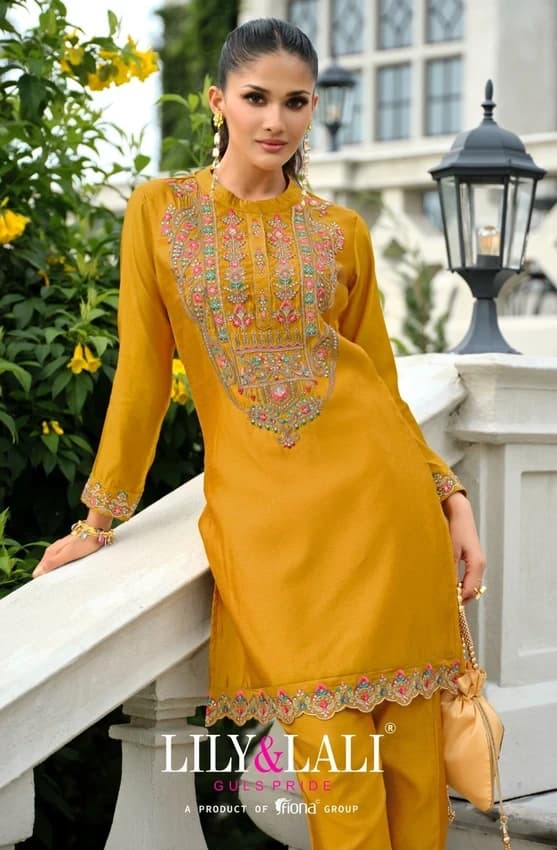 Lily & Lali Medium Silk Party Wear Embroidery Ladies Kurti