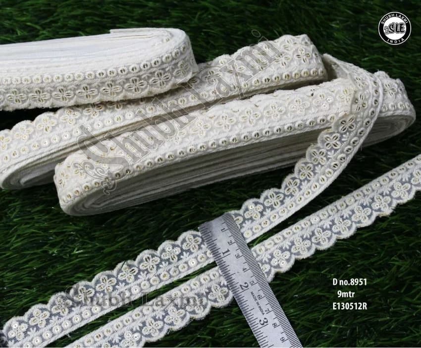 Saree Fancy Net Embroidery Sequence Lace