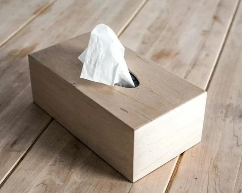 Brown Touchwood Wooden Tissue Holder