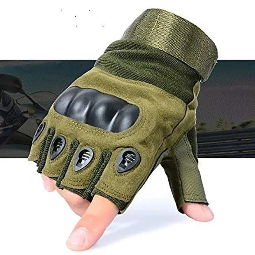 Leather Textile Mix Bike Riding Hand Gloves