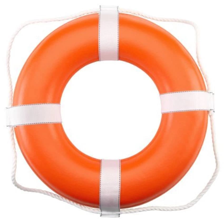 Orange+white Pu Lifebuoy Ring, Round