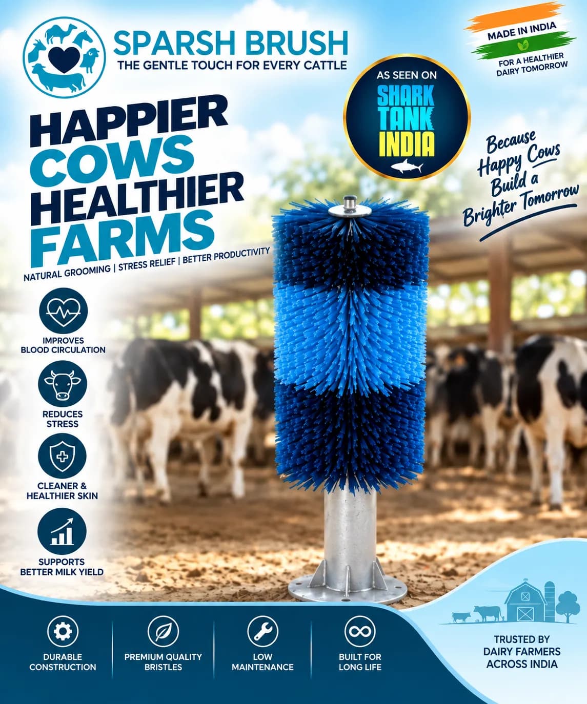 Cow brush for itching and grooming