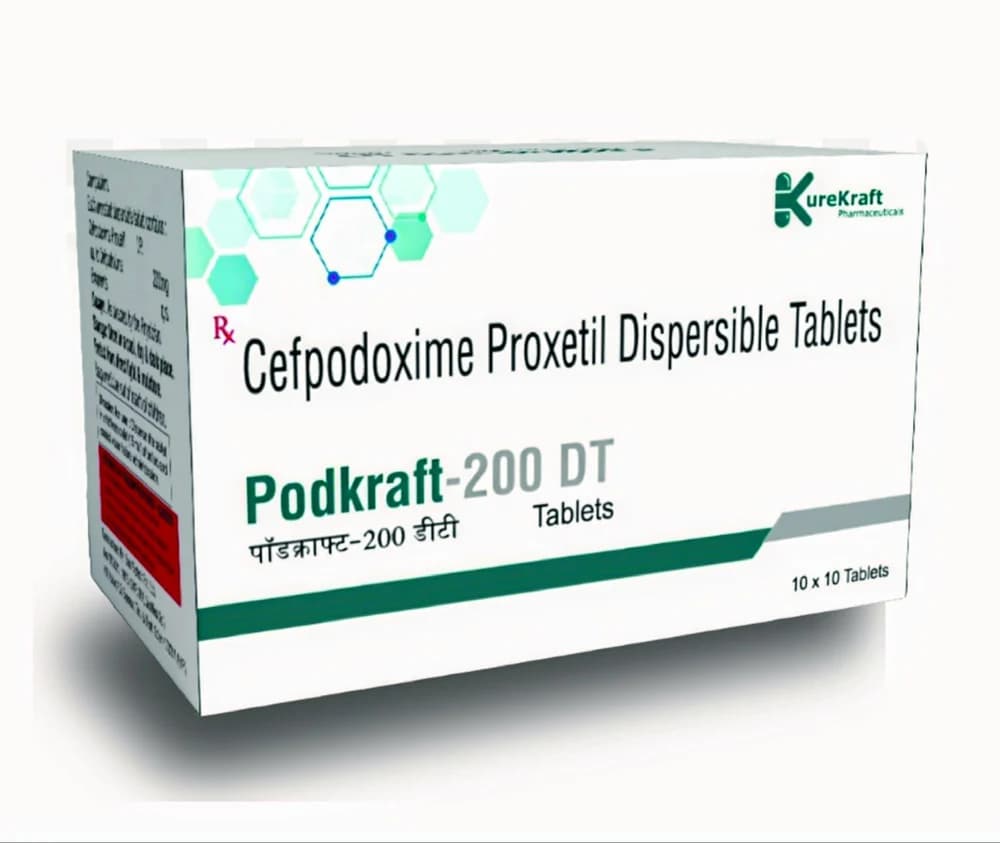 Cefpodoxime Proxetil 200mg Dispersible Tablets (Podkraft-200)