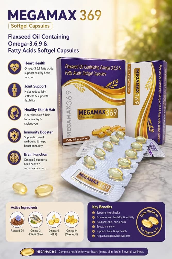 FLAXSEED OIL CONTAINING OMEGA 3,6,9 & FATTY ACID SOFTGEL CAPSULE